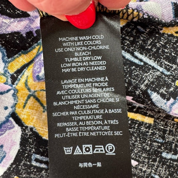 Free People Summer In Tulum Boho Linen Tunic Top Mini Dress Black Purple Medium - Picture 11 of 13